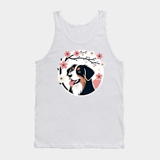 Appenzeller Sennenhund Revels in Spring Cherry Blossoms Tank Top